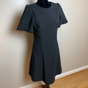 Kate Spade black dress scalloped sleeves size 4